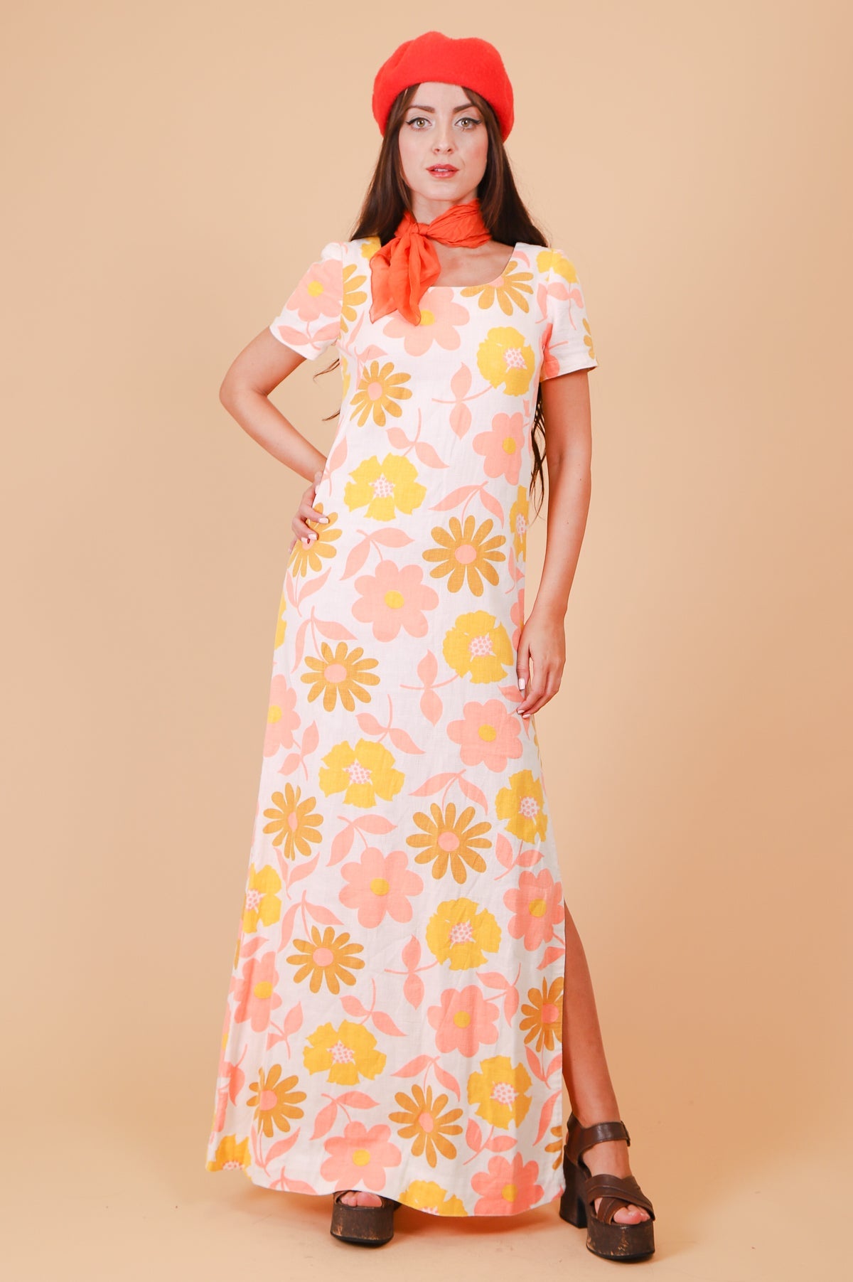 Vintage 1970's Somebody Groovy Maxi-Dress