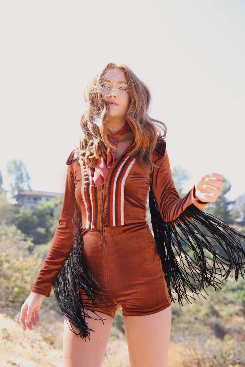 Rainbow Chaser Romper in Chocolate