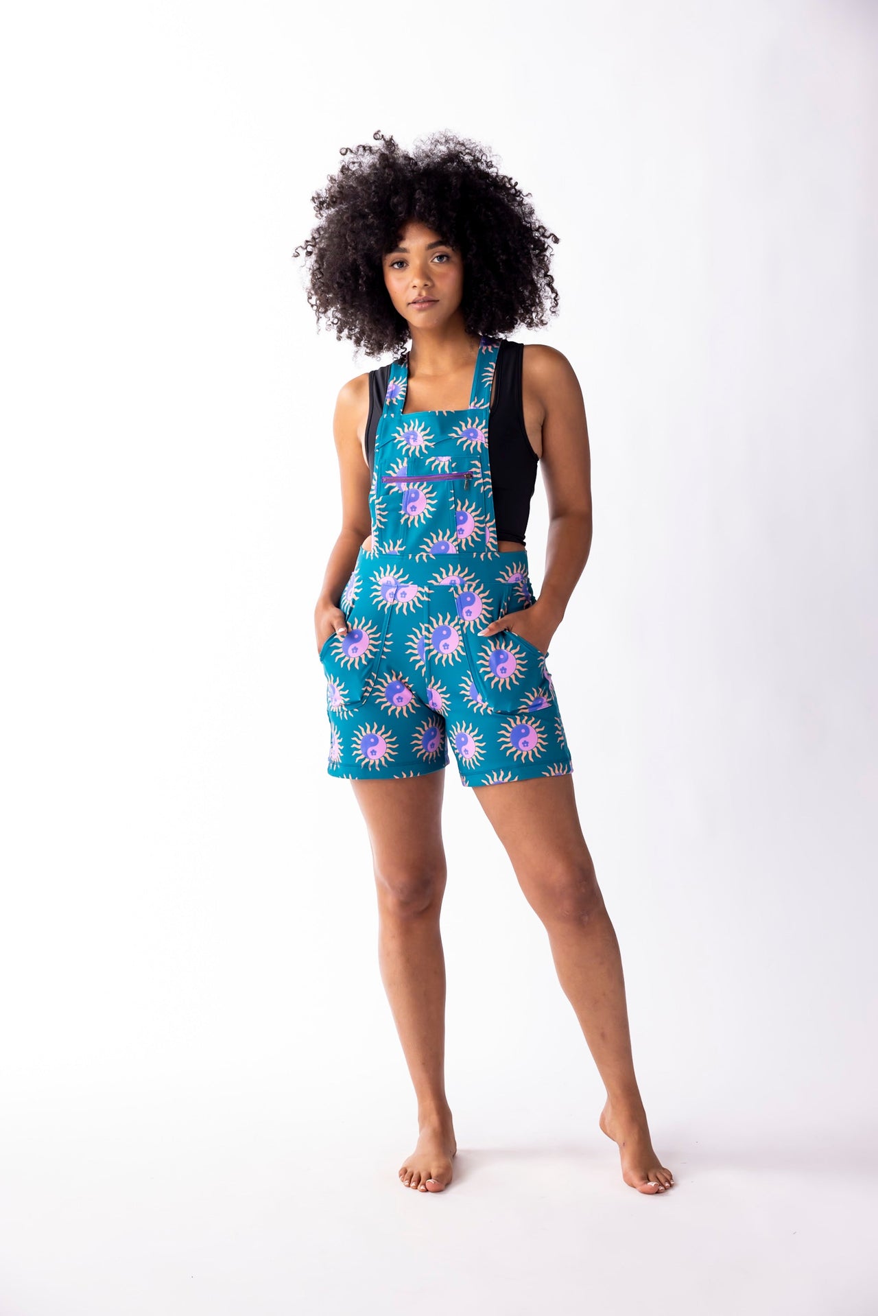 Overall Romper - Tropical Yin Yang