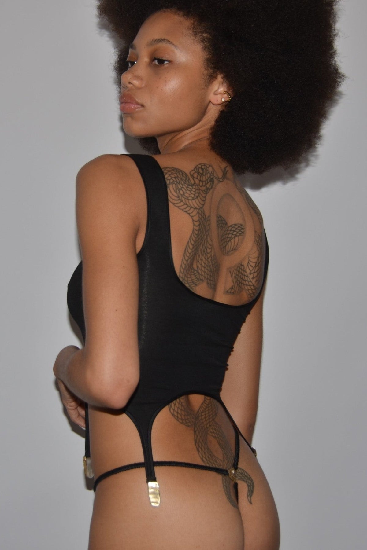 Garter Tank Top With Stretch Fit And Garter Straps Made In NYC