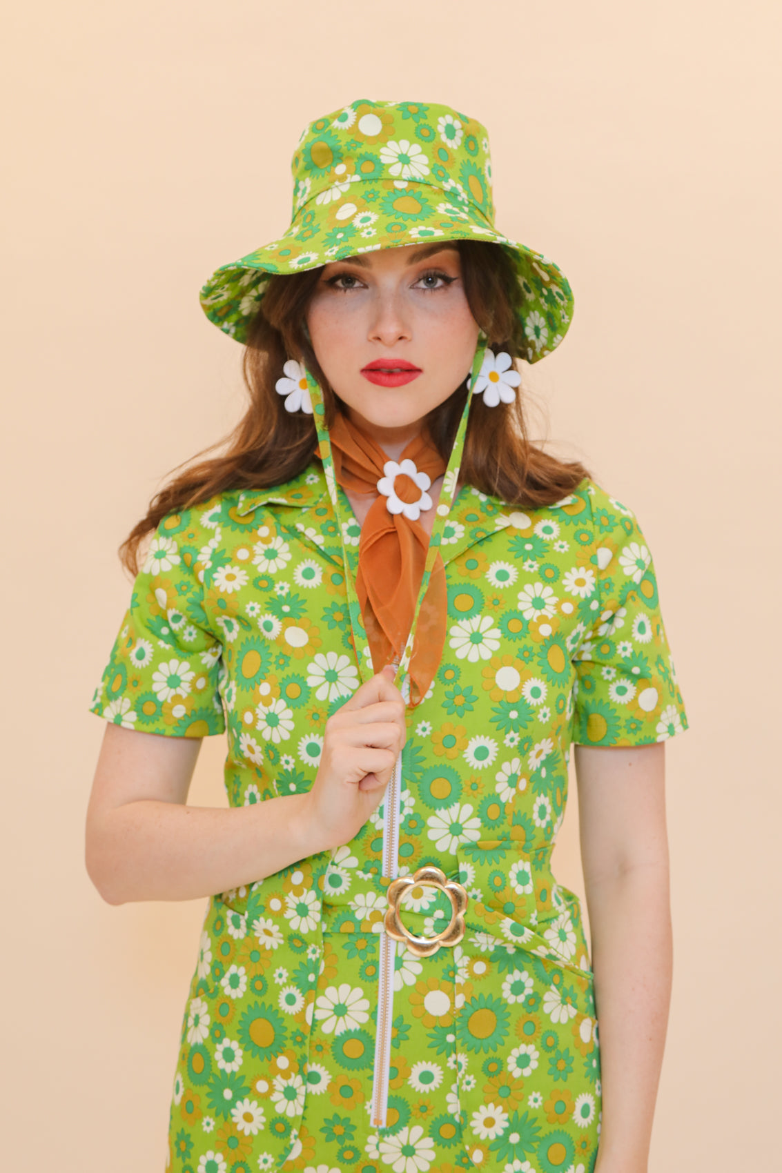 Green Daisy Sun Hat