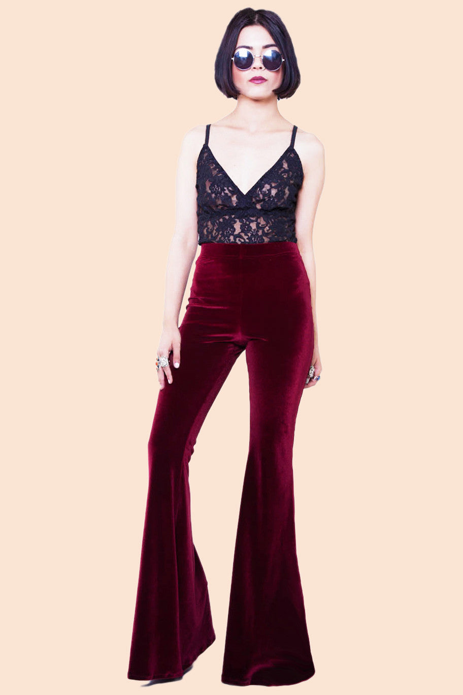 Ruby Burgundy Velvet Bells