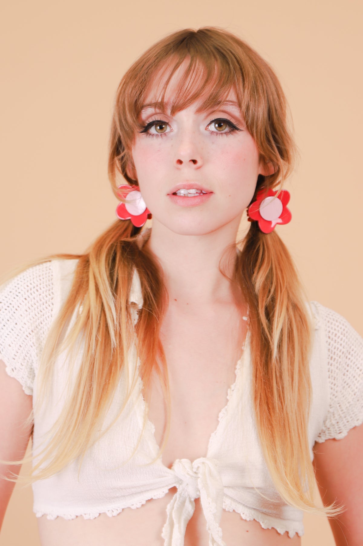 Flower Ponytail Tie in Red