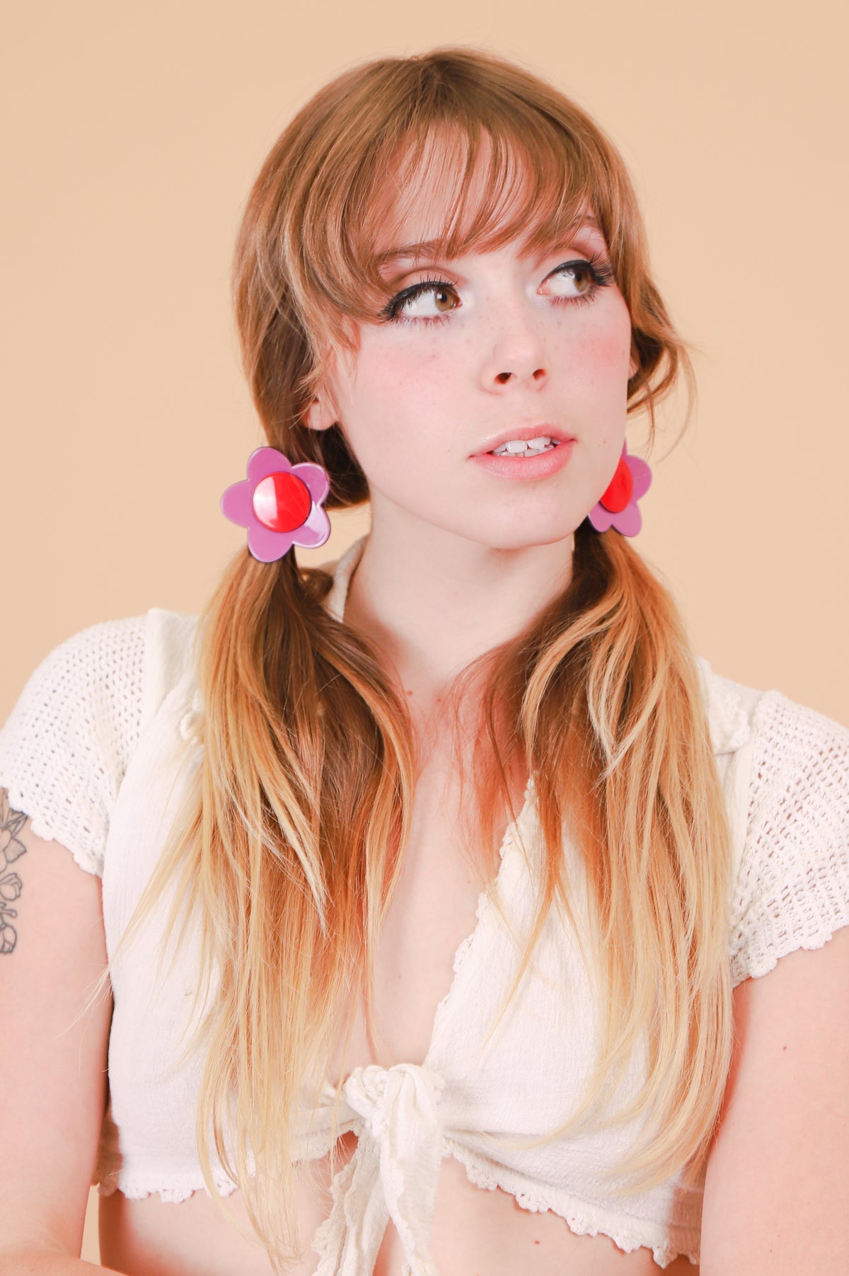 Flower Ponytail Tie in Purple