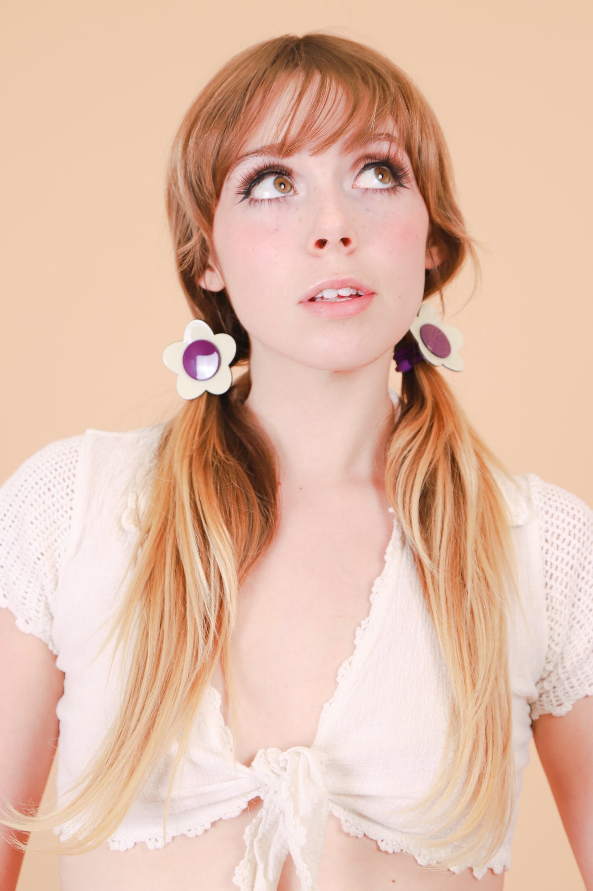 Flower Ponytail Tie in Cream