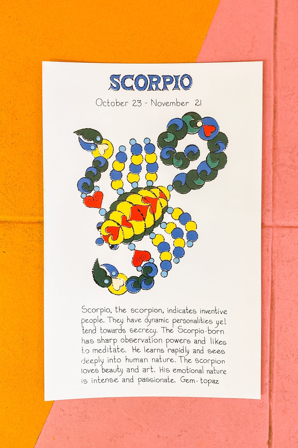 Scorpio Zodiac Print