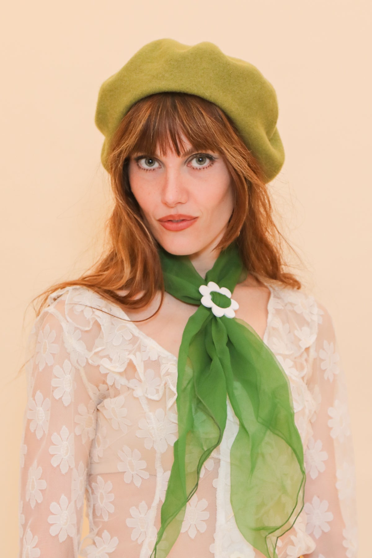 Brigitte Beret in Olive