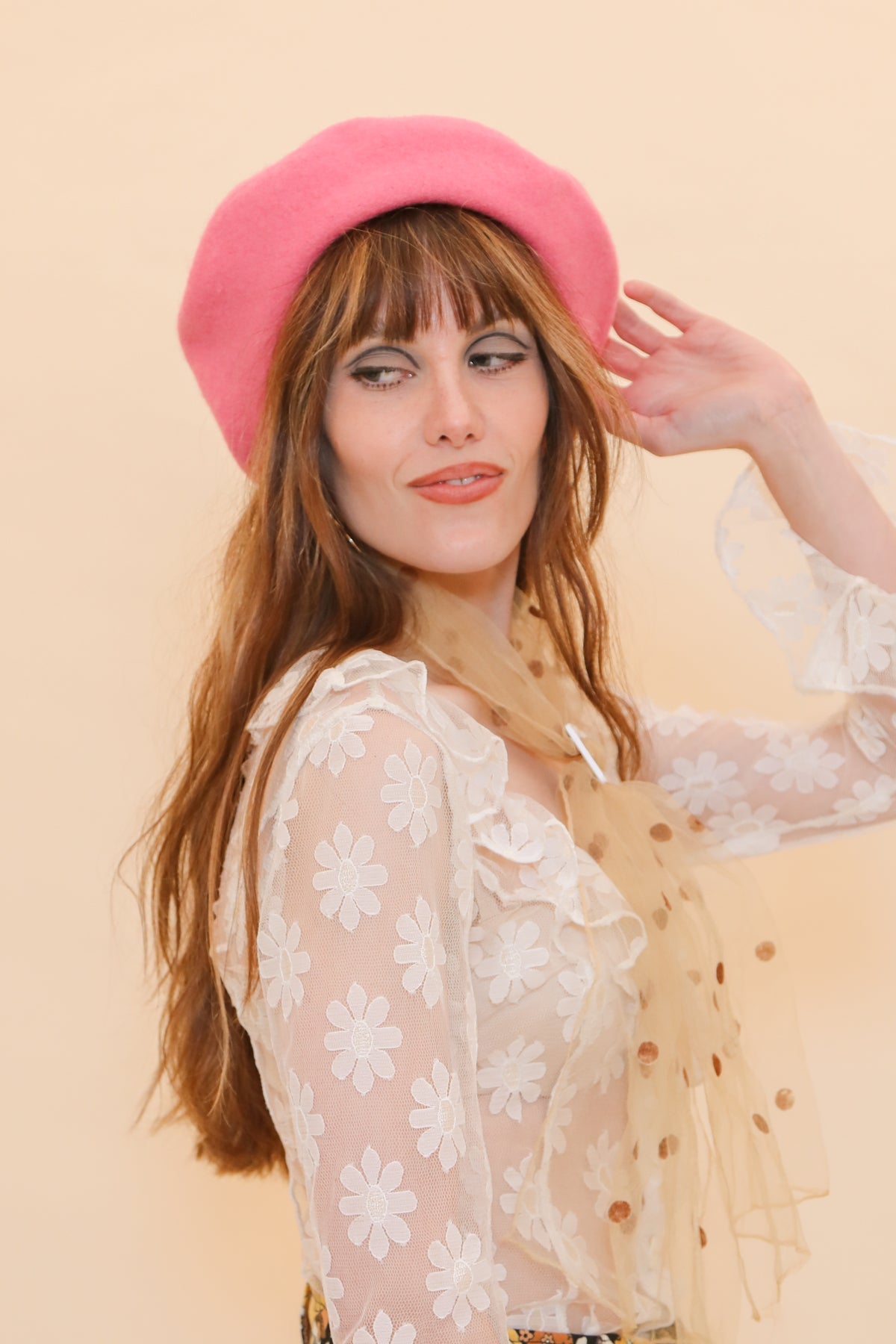 Brigitte Beret in Pink