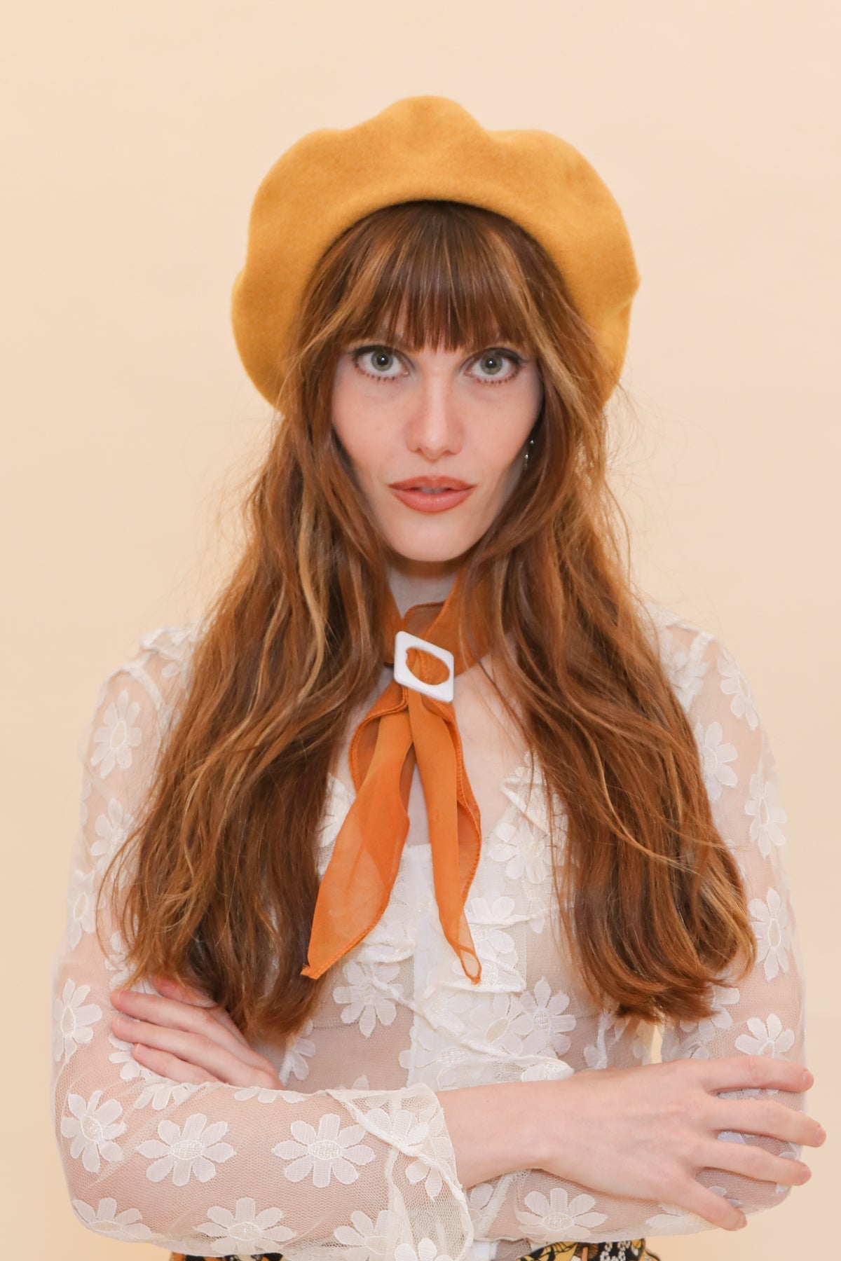 Brigitte Beret in Mustard