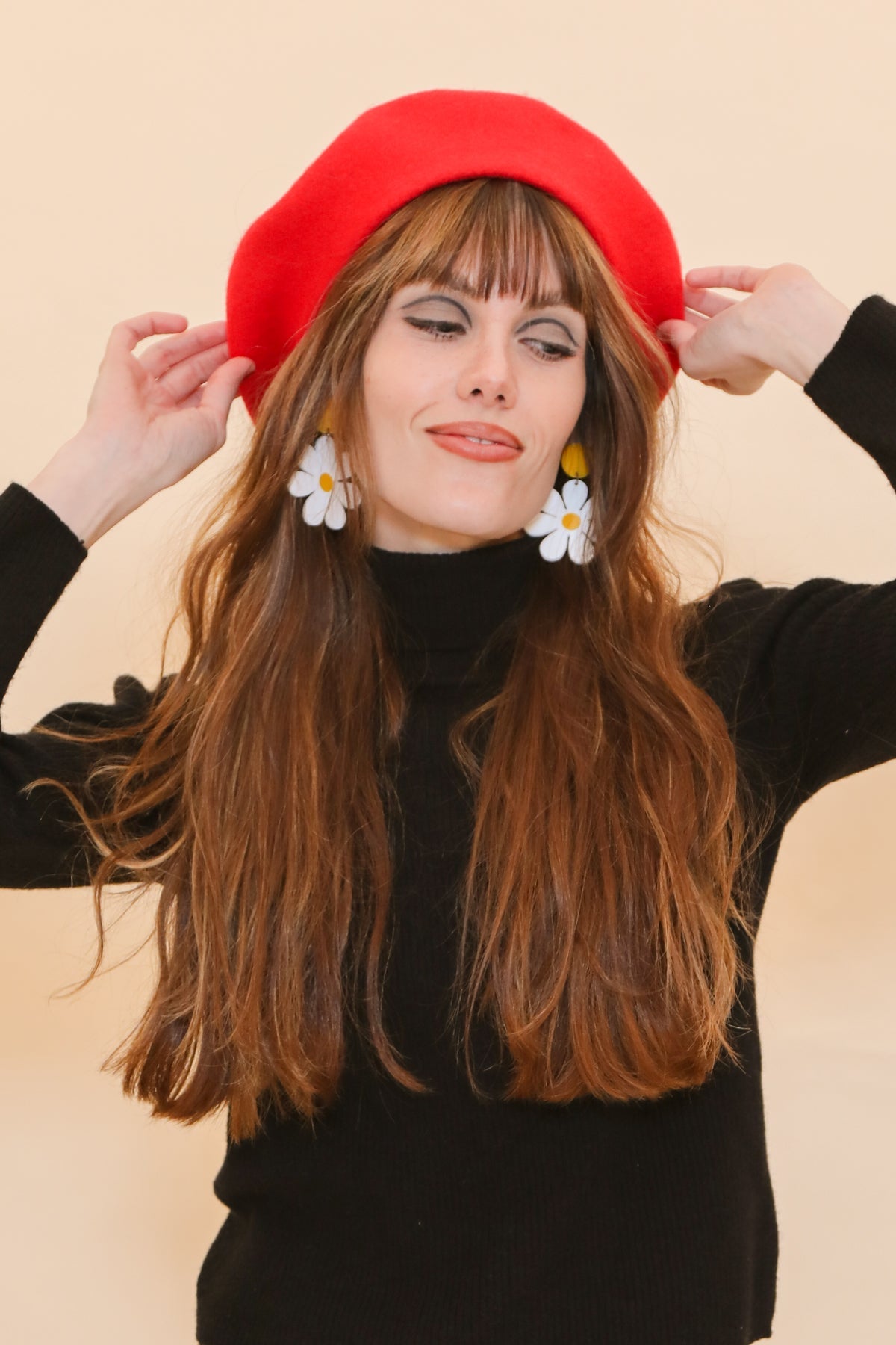 Brigitte Beret in Cherry Red