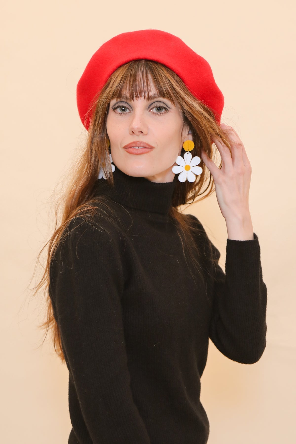 Brigitte Beret in Cherry Red