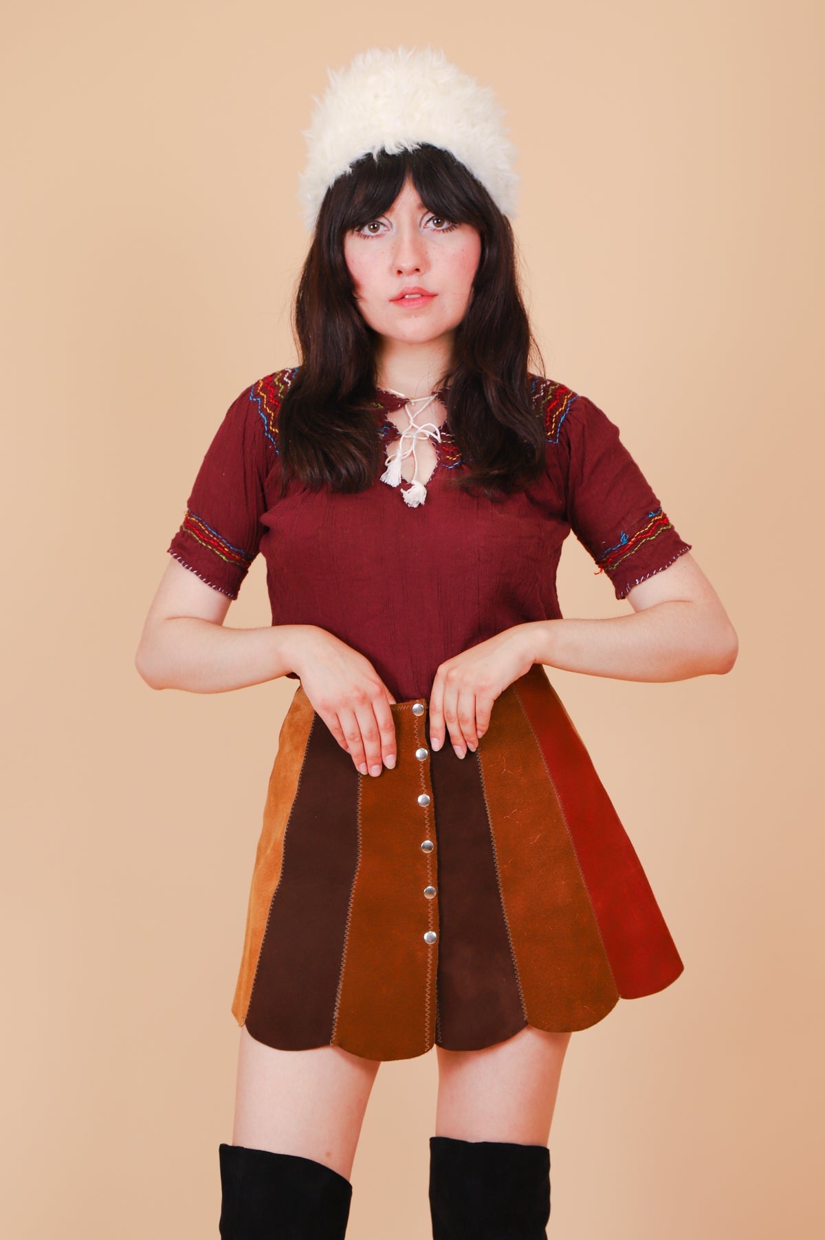 Vintage 1960’s Wine Penny Lane Blouse