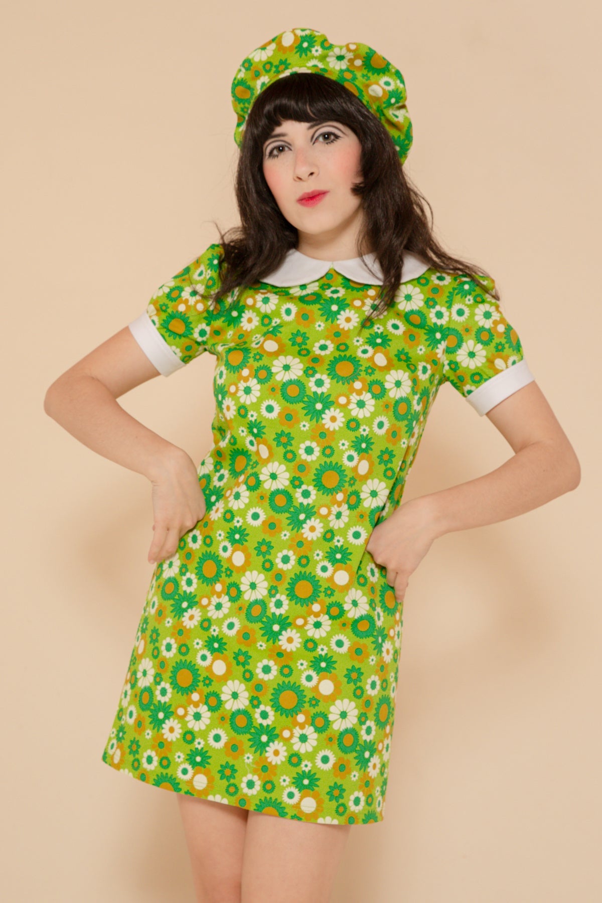 Green Daisy Mini-Dress