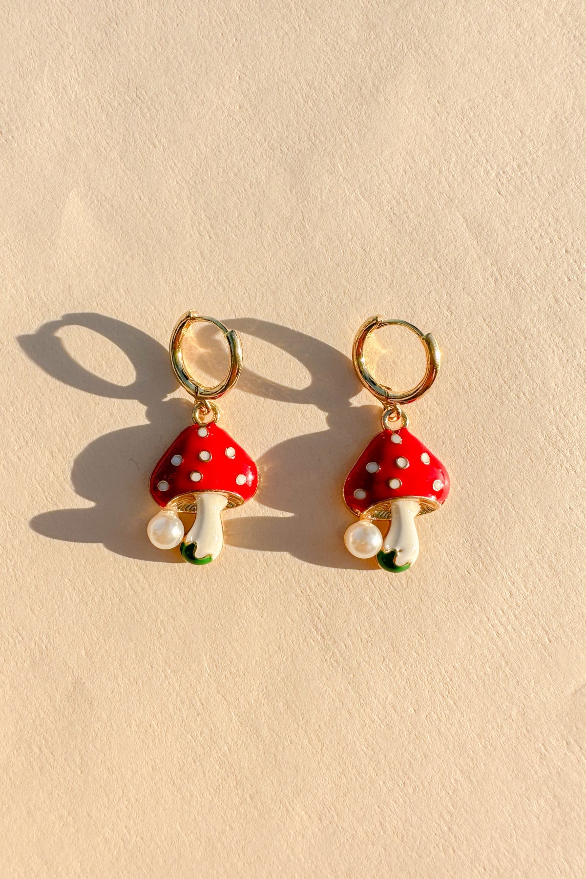 Mini Mushroom Gold Hoops