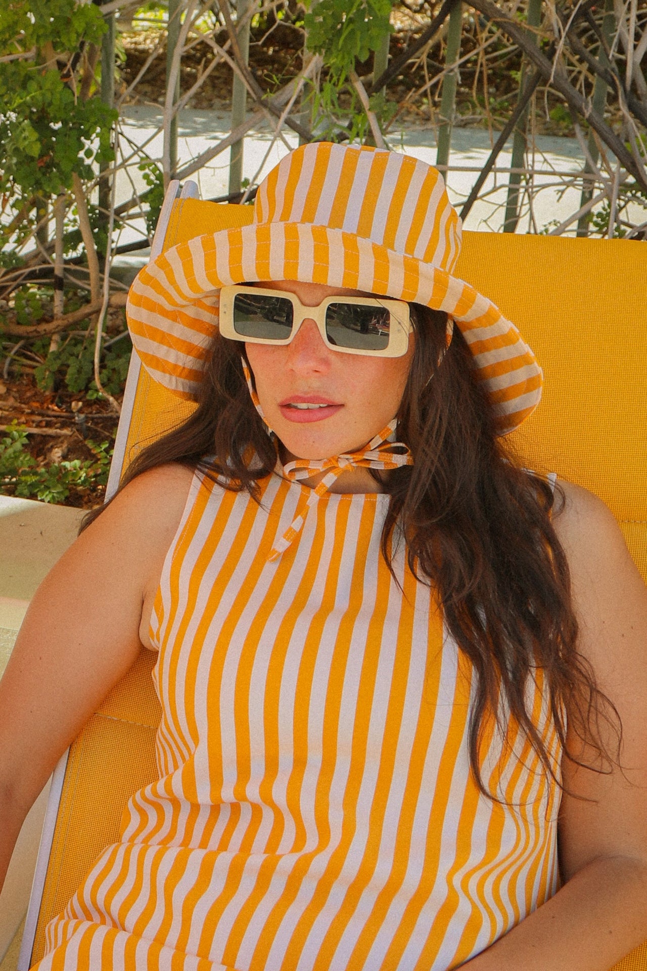 Mustard Stripe Sun Hat