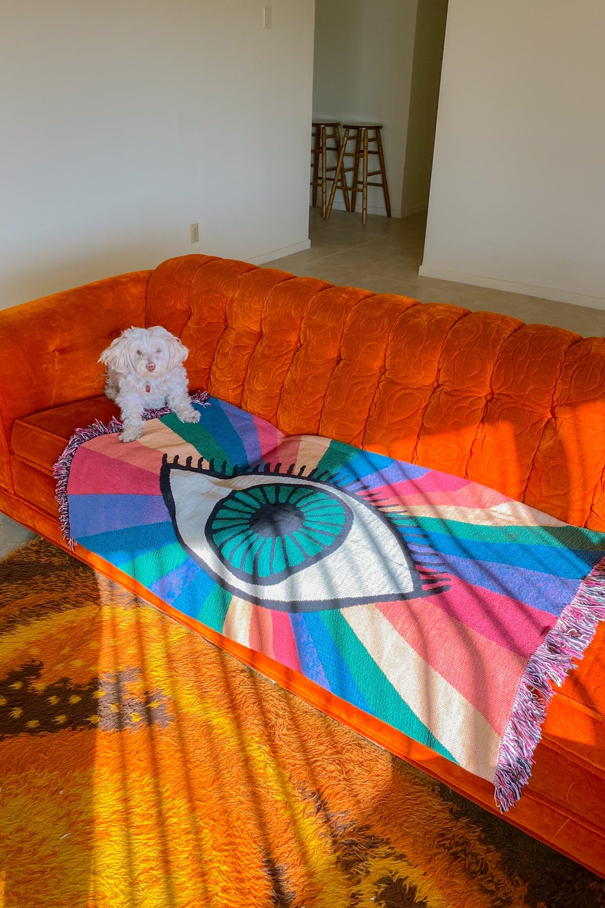 Miracle Eye Rainbow Woven Throw Blanket