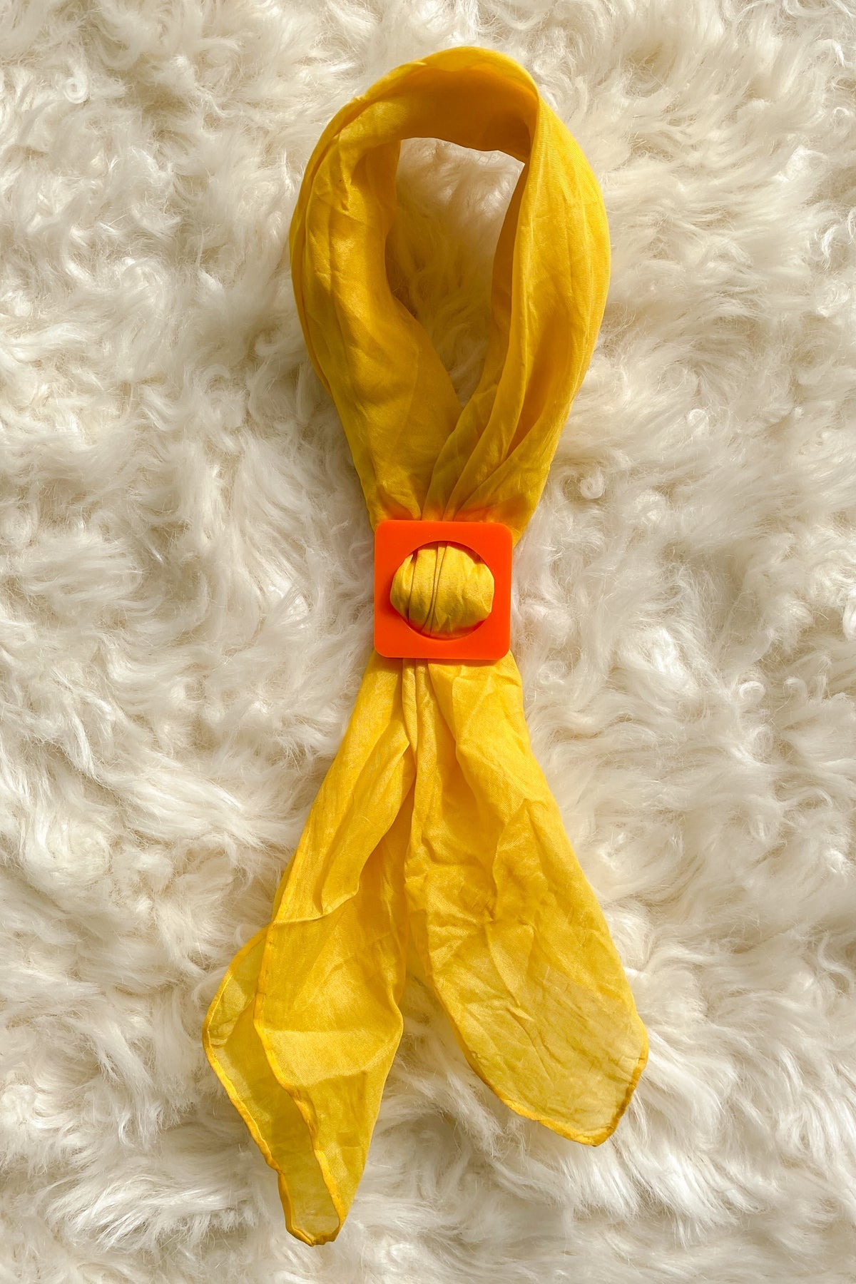 Square Scarf Slide in Orange