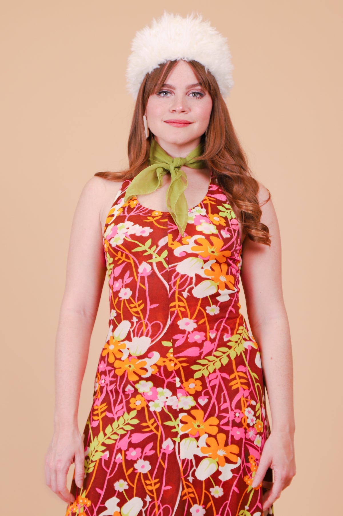 Vintage 1970’s Cinnamon Floral Garden Maxi-Dress