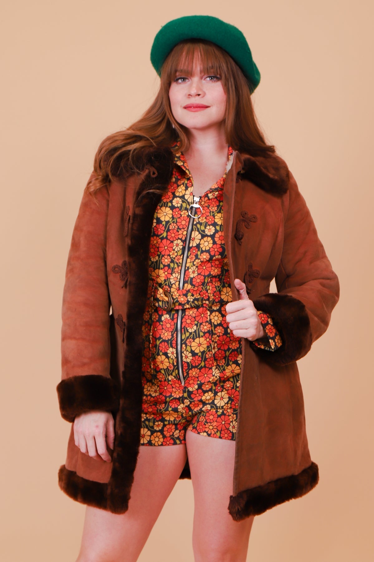 Vintage 1970’s Cocoa Suede Fur Coat