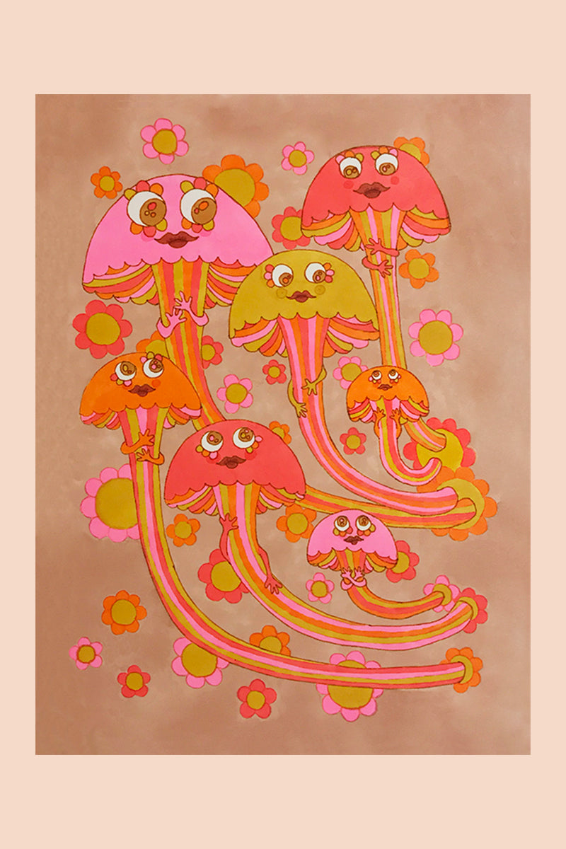 Mushroom Hugs Print