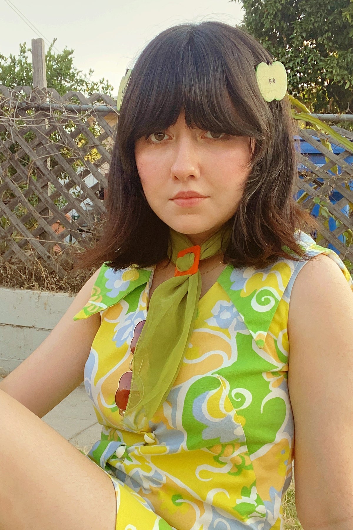 Square Scarf Slide in Orange