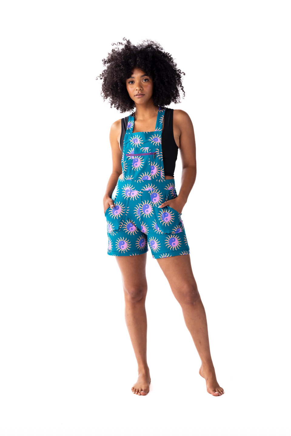 Overall Romper - Tropical Yin Yang