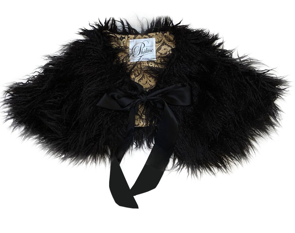 Black Faux Fur Stole