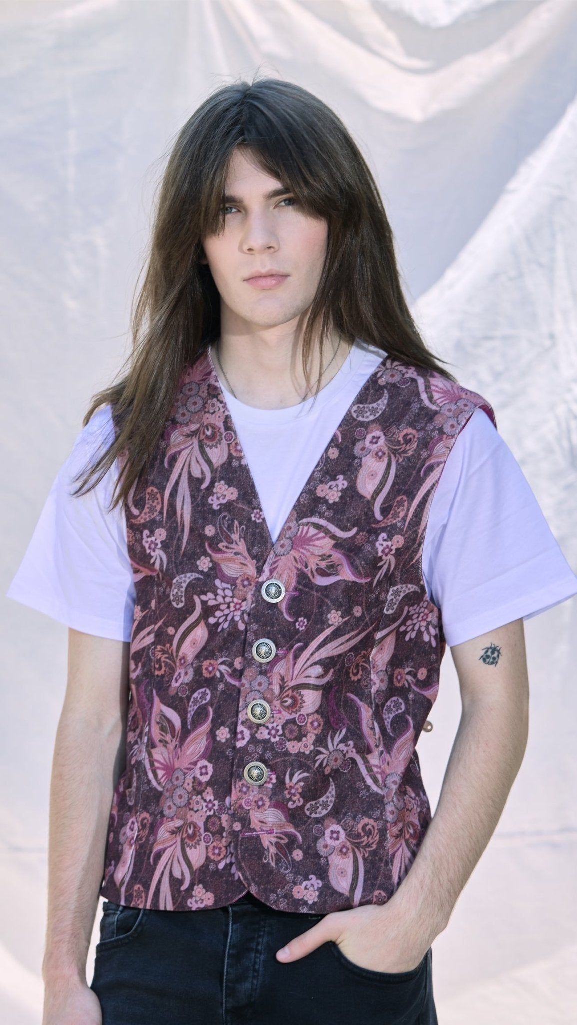 💗Feather print vest