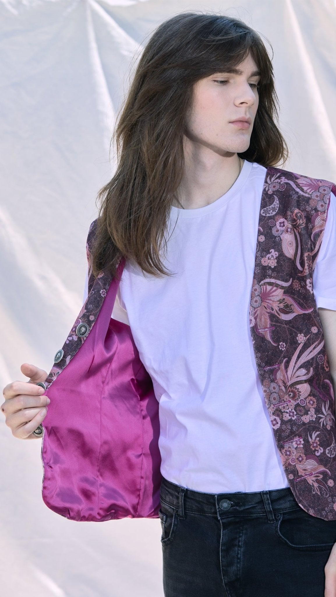 💗Feather print vest